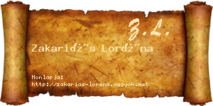 Zakariás Loréna névjegykártya